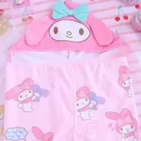 美帮汇日系美乐蒂双子星小狗连帽浴巾斗篷沙滩巾少女心浴袍保暖披肩