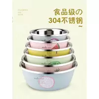 美帮汇食品级304不锈钢盆子加厚家用 厨房烘焙打蛋和面盆汤盆洗菜盆套装