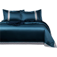 美帮汇100支全棉四件套欧式风格被套全棉简约五星级酒店床单大气 样板房