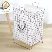 美帮汇脏衣篮布艺衣服框收纳筐宜家脏衣篓北欧浴室放衣服篮子折叠防水