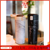 美帮汇保温杯子500ml女个性弹跳盖潮流清新森系情侣款创意一对简约水杯