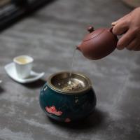 美帮汇陶瓷茶渣桶茶洗水盂霁青手工拉花茶道配件功夫茶具干泡台茶渣缸