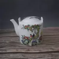 美帮汇热卖清光绪粉彩山水茶壶仿古瓷收藏摆件老物件景德镇艺术瓷 家用