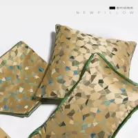美帮汇轻奢沙发靠垫抱枕北欧风格几何彩格新中式样板房别墅客厅靠枕简约