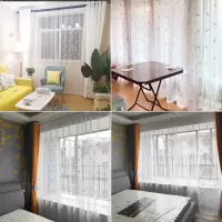 美帮汇挡风现代简约色北欧客厅定制窗纱卧室阳台隔断飘窗白纱窗帘布th