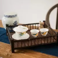 美帮汇粉彩枇杷盖碗茶杯陶瓷三才碗品茗杯防烫茶碗三泡台三才盖碗茶具