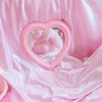 美帮汇 粉色爱心化妆镜子挂镜软妹房间装饰墙挂 学生宿舍梳妆镜