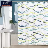 美帮汇欧式浴帘简约清新水布加厚霉卫生间淋浴洗澡帘子浴室隔断挂帘