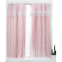 美帮汇窗帘布免打孔安装 遮光新款卧室飘窗少女风北欧流行两层