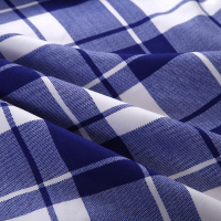 美帮汇学生宿舍蓝白格子床单简约条纹被单单件1.1米上下铺 单人褥单