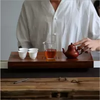 美帮汇重竹储水式茶盘茶海茶台抽屉式家用办公室简约带排水竹制蓄水茶盘
