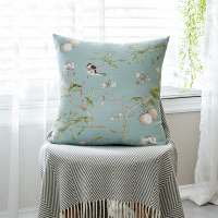 美帮汇美式乡园棉麻靠垫抱枕靠枕客厅沙发抱枕套不含芯4545靠垫套