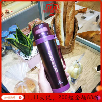 美帮汇个性简约保温杯女学生情侣不锈钢水杯水壶便携创意潮流杯子带提绳