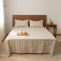 美帮汇亚麻凉席1.5/1.8m床夏季可折叠席子三件套床单枕套单人双人空调席