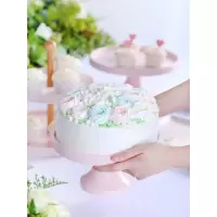 美帮汇蛋糕甜品台托盘欧式高脚陶瓷水果盘带盖玻璃罩家用客厅茶几点心盘