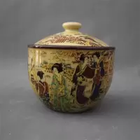 美帮汇景德镇仿古瓷器乾隆粉彩人物仕女图盖罐家居装饰摆件展柜收藏做旧