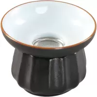 美帮汇黑陶日式茶滤功夫茶具陶瓷茶漏茶道配件茶叶茶杯过滤茶隔滤网