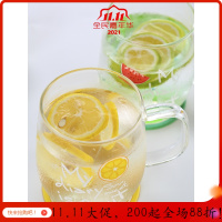 美帮汇清新简约吸管玻璃杯女马克杯带盖勺花茶漏办公室喝水杯子