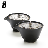 美帮汇黑陶茶壶功夫茶具套装家用复古茶海陶瓷茶道配件茶器粗陶单壶