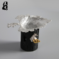 美帮汇功夫茶具套装家用茶滤合金茶漏茶道配件锡制茶叶过滤茶隔滤网