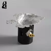 美帮汇功夫茶具套装家用茶滤合金茶漏茶道配件锡制茶叶过滤茶隔滤网