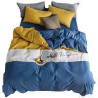 美帮汇北欧四件套风全棉全棉床单男生潮流超柔水洗棉单人三件套