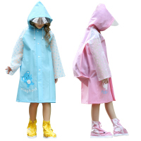 美帮汇儿童雨衣男童女童宝宝雨衣小学生防水带书包位幼儿园加厚雨披