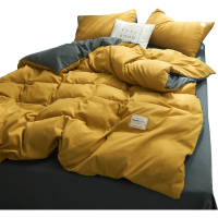 美帮汇床单被套四件套 简约北欧床上床笠一米八被罩1.2床 三件套