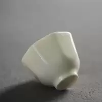美帮汇牙白八方杯志野烧白瓷茶杯主人杯品茗杯陶瓷个人杯复古八角八棱杯
