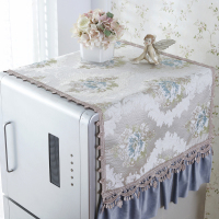 美帮汇欧式布艺单开双开冰箱防尘罩子空调盖巾 对开冰箱罩巾盖布