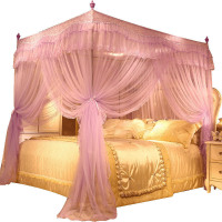 美帮汇三开蚊帐 1.8m床2米家用1.5蛟帐1.2加粗加厚不锈钢支架简约纹账