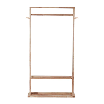 汐岩实木衣帽架落地卧室简约现代家用放衣服架子厅置物架欧式挂衣架
