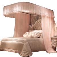 美帮汇导轨蚊帐U形U型轨道1米8家用1.5伸缩1.8m床2公主风防纹账支架落地