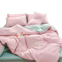 美帮汇床单四件套色 北欧风少女被单粉双人1.8床笠 单人宿舍三件套