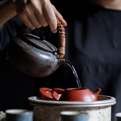 美帮汇景德镇手工煮茶壶陶壶藤把提梁壶电陶炉炭炉功夫茶具茶壶烧水壶