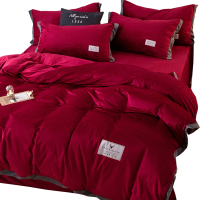 美帮汇毛绒四件套双面绒短绒水晶绒被套加绒床单法拉绒 北欧珊瑚绒床笠