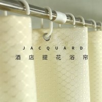 美帮汇浴帘套装酒店防水布加厚淋浴挂帘卫生间洗澡隔断浴室帘子