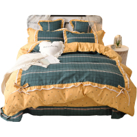 美帮汇床单四件套同款女生被套带花边韩式少女心被罩公主风