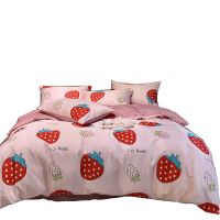 美帮汇情侣床上用品少女心床单被套四件套夏季冰丝凉爽被罩床罩