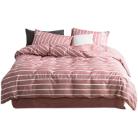 美帮汇被套单件简约 北欧全棉被罩一件条纹格子全棉200230单人1.52