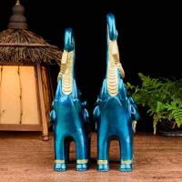 美帮汇大象摆件象 铜富贵大象摆件一对家居客厅装饰品