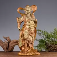 美帮汇韦陀伽蓝佛像 铜韦驮菩萨关公珈蓝菩萨护法居家供奉摆件