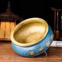 美帮汇香炉家用室内 彩铜三足插香炉佛光普照香炉宣德炉供奉摆件