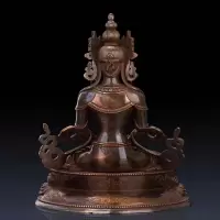 美帮汇长寿佛佛像 紫铜无量寿佛藏传密宗佛教用品家用供奉摆件