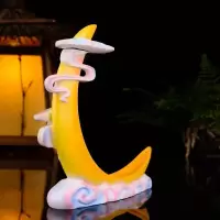 美帮汇倒流香炉 香薰炉线香插檀香创意彩绘月亮月牙家用观赏摆件