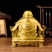美帮汇弥勒佛汽车摆件 坐龙椅大肚笑佛摆件车载装饰品小号