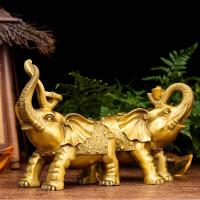 美帮汇大象摆件象 元宝如意大象一对客厅装饰品泰国大象