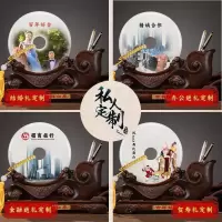 美帮汇平安扣笔筒摆件玉石办公室装饰送退伍人老战友纪念品礼品定制