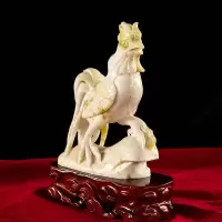 美帮汇玉石鸡摆件玉公鸡金鸡元宝鸡家居客厅工艺品摆件