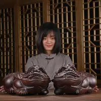 美帮汇貔貅摆件实木一对貔恘办公室开张新店铺开业工艺礼品